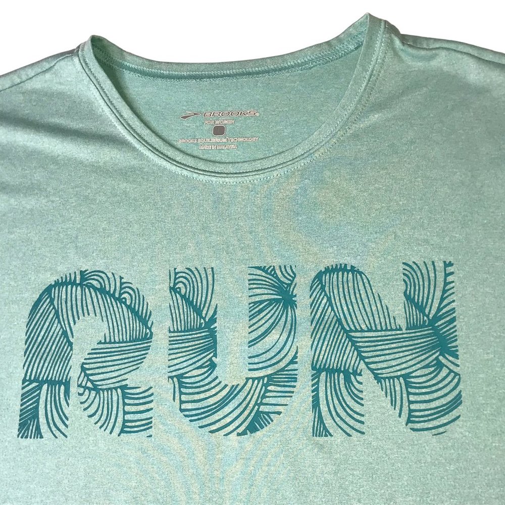 BROOKS Running RUN Shirt Light Seafoam Green.  Size Women's Large. - Picture 3 of 8